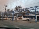 Autobuses de transporte corporativo en Tijuana, Baja California. Este tipo de servicio moviliza a un porcentaje significativo de los viajes laborales en la frontera norte del país.