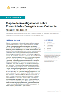 Portada del Acta de conferencia sobre el mapeo de investigaciones de comunidades energéticas