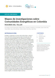 Portada Acta de conferencia sobre mapeo de comunidades energéticas