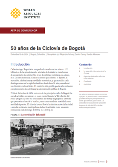 Portada de publicación sobre los 50 años de la ciclovía de Bogotá