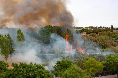 Un gran incendio forestal arde cerca de Barcelona, España, en 2022. Ese año, el país registró una presencia extrema de incendios, alimentada en parte por condiciones de calor y sequía sin precedentes. Foto de Antonio Macías en iStock
