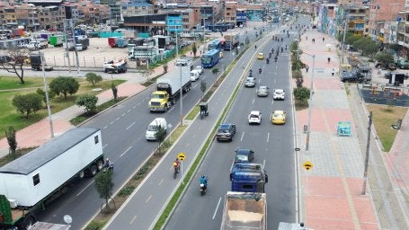 Sección de la Avenida Guayacanes, en Bogotá