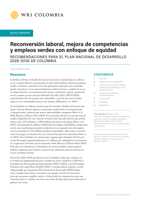 Portada - Reconversión laboral, mejora de competencias y empleos verders