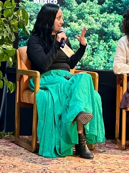 Ixchel López Olvera, directora del Programa de Océanos de WWF México. Participaron José Iván Zúñiga, director de Paisajes Forestales de WRI México; Octavio López Coronel, director ejecutivo de Nación Verde; y Alejandra Calzada, coordinadora de Adaptación al Cambio Climático de WWF.