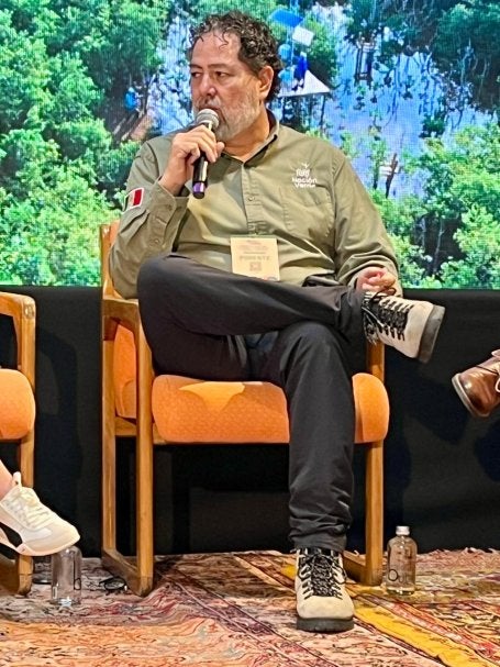 Ixchel López Olvera, directora del Programa de Océanos de WWF México. Participaron José Iván Zúñiga, director de Paisajes Forestales de WRI México; Octavio López Coronel, director ejecutivo de Nación Verde; y Alejandra Calzada, coordinadora de Adaptación al Cambio Climático de WWF.
