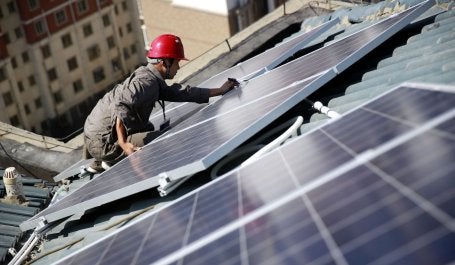Instalación de paneles solares en China