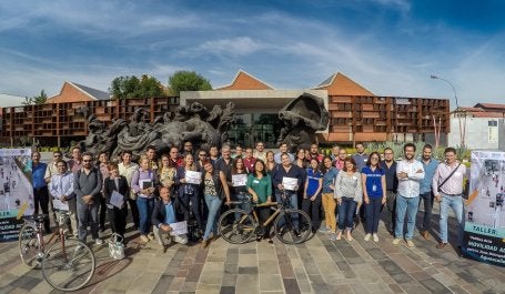 El equipo de movilidad activa de WRI México en Aguascalientes.