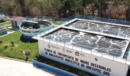 Planta de tratamiento de aguas residuales en Huajintepec, Oaxaca. Fuente: CAPASEG 