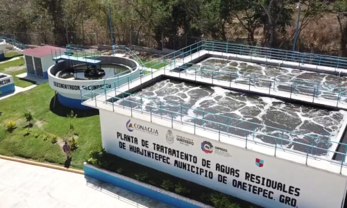 Planta de tratamiento de aguas residuales en Huajintepec, Oaxaca. Fuente: CAPASEG 